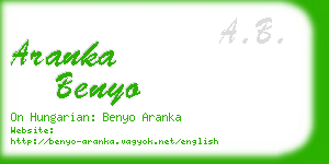 aranka benyo business card